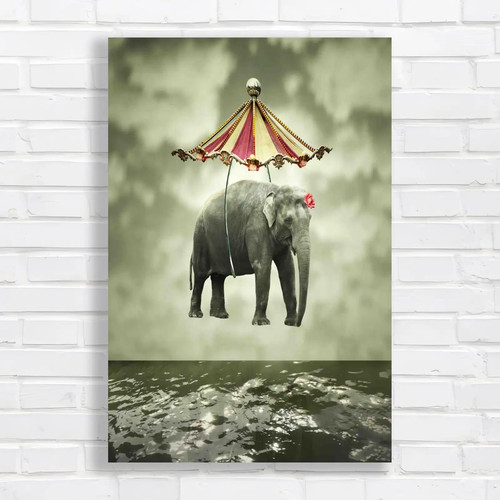 Fanciful flying elephant - flying, with
